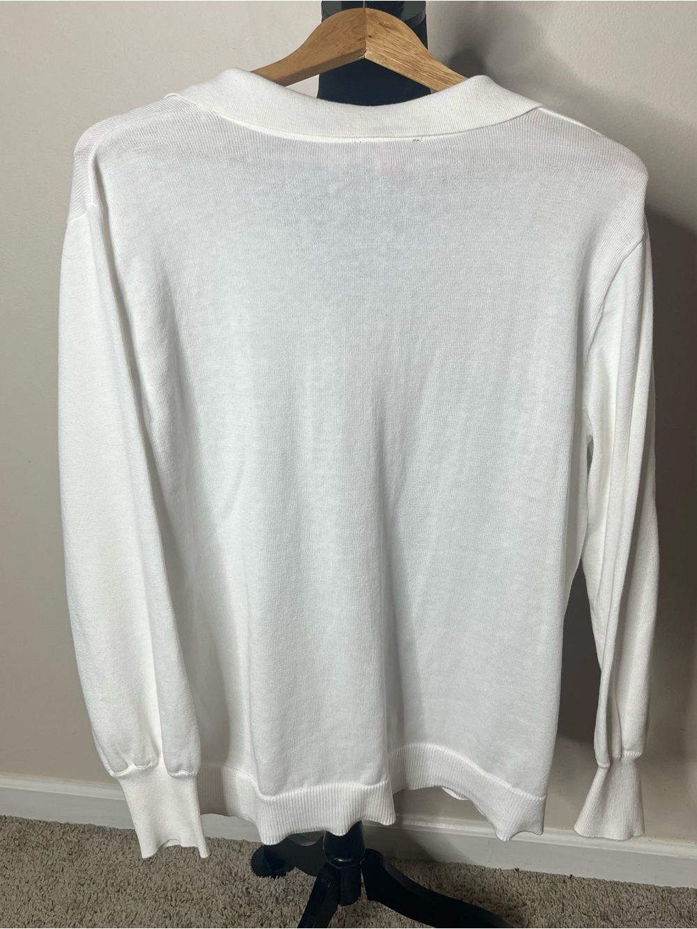 Vince Camuto Whiye V-Neck Polo Collar Women's Pullover Knit Sweater Sz L - Picture 6 of 8